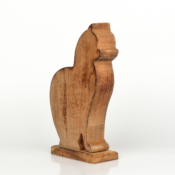 Bytová dekorace kočka dřevo 21cm