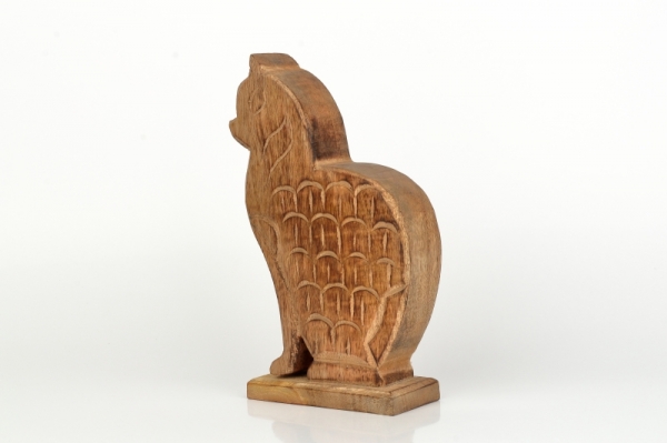 Bytová dekorace kočka dřevo 21cm