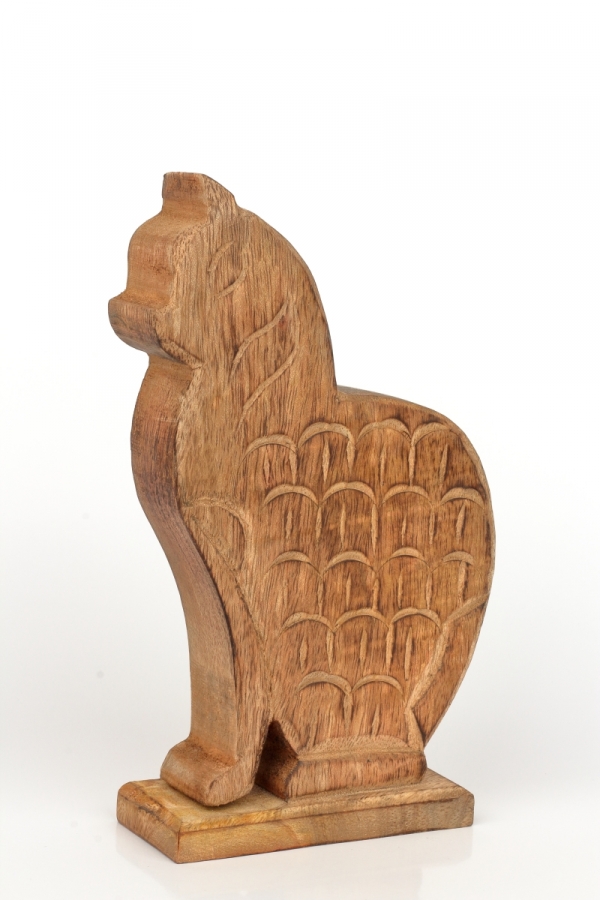 Bytová dekorace kočka dřevo 21cm