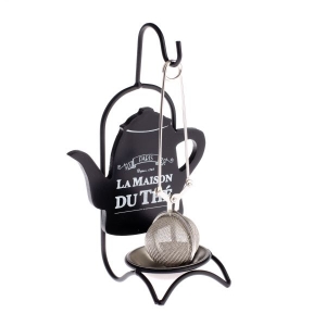 Čajové sítko na stojánku černé 21cm