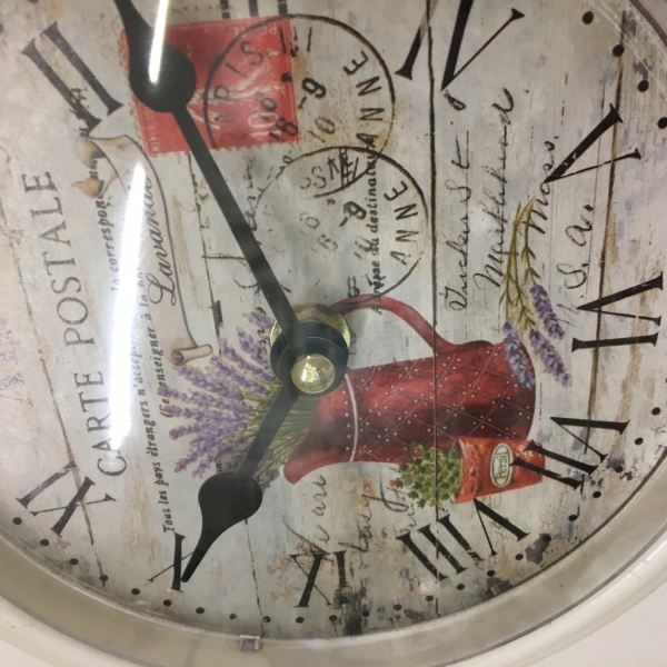 Carte postale retro plechové hodiny 22cm