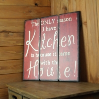 Cedule dřevěná Kitchen House 40x40cm