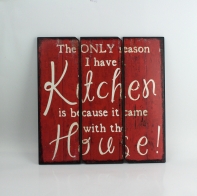 Cedule dřevěná Kitchen House 40x40cm