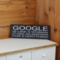 Cedule Google is like a woman 40x14cm