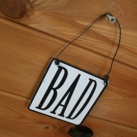 Cedule na dveře koupelny BAD 7,7x7,7cm