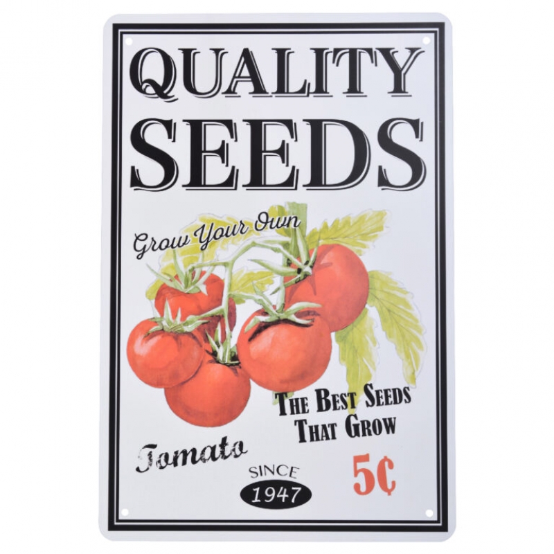 Cedule plechová semínka rajčat 20,2 x 0,1 x 30,1 cm