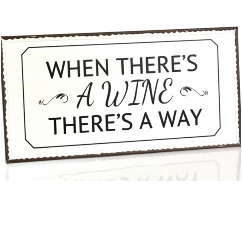 Cedule When theres wine 40x20cm