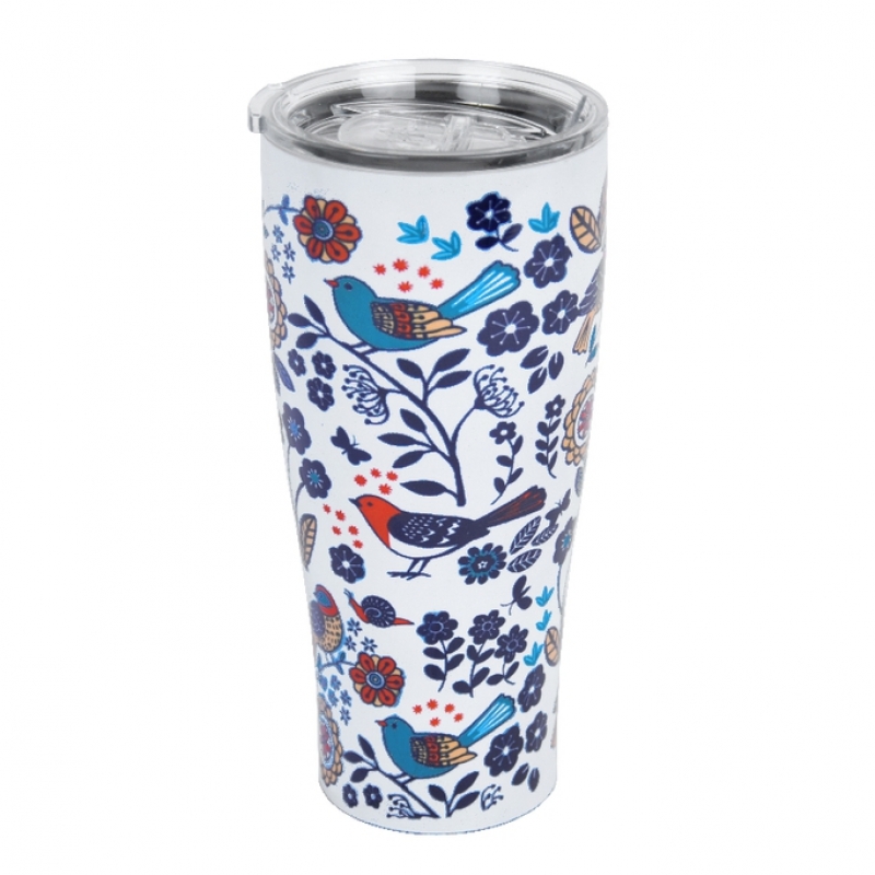 Cestovní hrnek nerezový s ptáčky