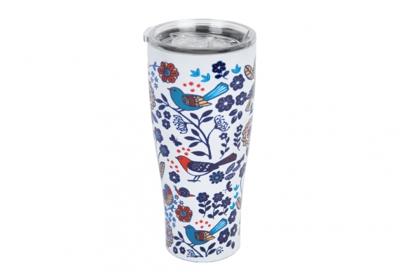 Cestovní hrnek nerezový s ptáčky