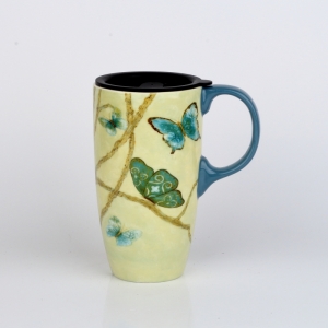 Cestovní hrnek s víčkem Motýli 500ml