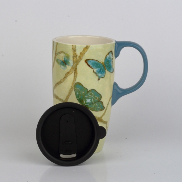 Cestovní hrnek s víčkem Motýli 500ml