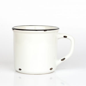 Chalupářský hrnek keramický bílý 12x9x9cm