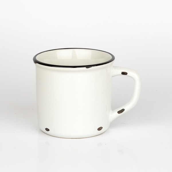 Chalupářský hrnek keramický bílý 12x9x9cm