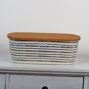 Chlebník s bambusovým víkem 13x36x20cm