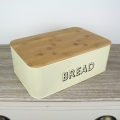 Chlebník s nápisem BREAD krémový 32,5x21x12cm