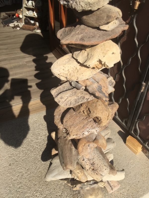 Cylindr plus noha stojací lampy 100cm z náplavového dřeva