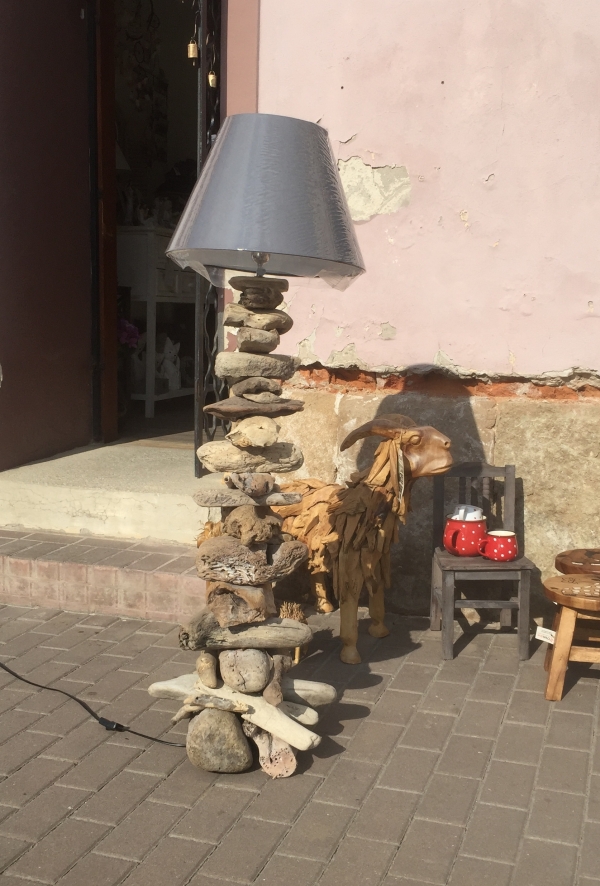 Cylindr plus noha stojací lampy 100cm z náplavového dřeva