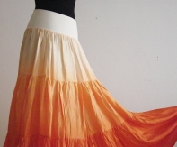 Dámská sukně hedvábná Meruňková L-XL