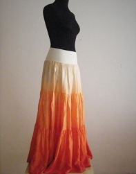 Dámská sukně hedvábná Meruňková L-XL
