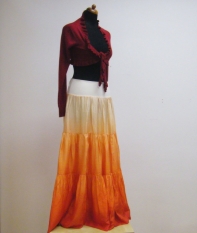 Dámská sukně hedvábná Meruňková L-XL