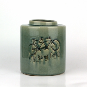 Dárek pro cyklistu - keramická váza s dvojkolem 19cm