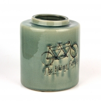 Dárek pro cyklistu - keramická váza s dvojkolem 19cm