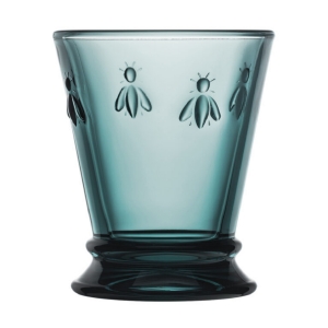 Dárek pro včelaře sklenička ABEILLE 0,26L tmavě modrá