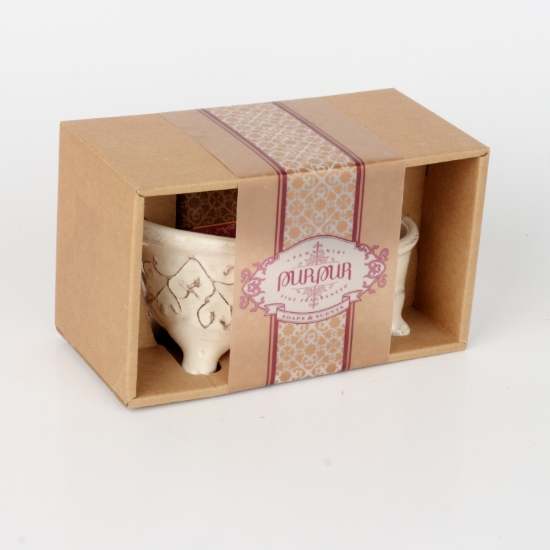 Dárková sada mýdlenka a pánské mýdlo 200g Purpur