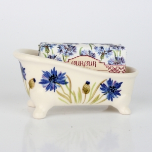 Dárková sada mýdlenka + mýdlo chrpa 13x7cm/200g