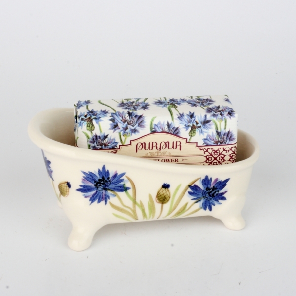 Dárková sada mýdlenka + mýdlo chrpa 13x7cm/200g