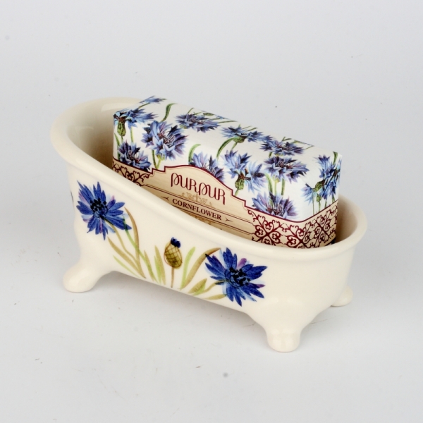 Dárková sada mýdlenka + mýdlo chrpa 13x7cm/200g