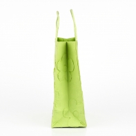 Dárková taška zelená s květinami 20x20cm