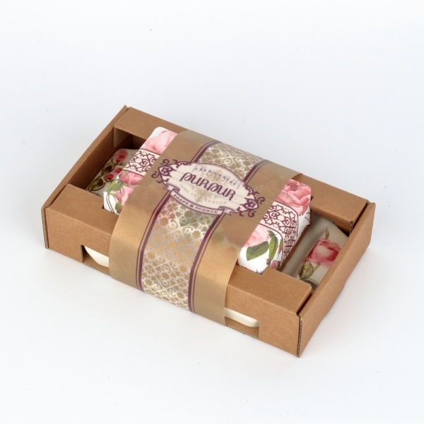 Dárkové balení mýdlenka s mýdlem růže Purpur 190g