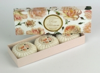 Dárkové italské mýdlo růžové květy 3x100g