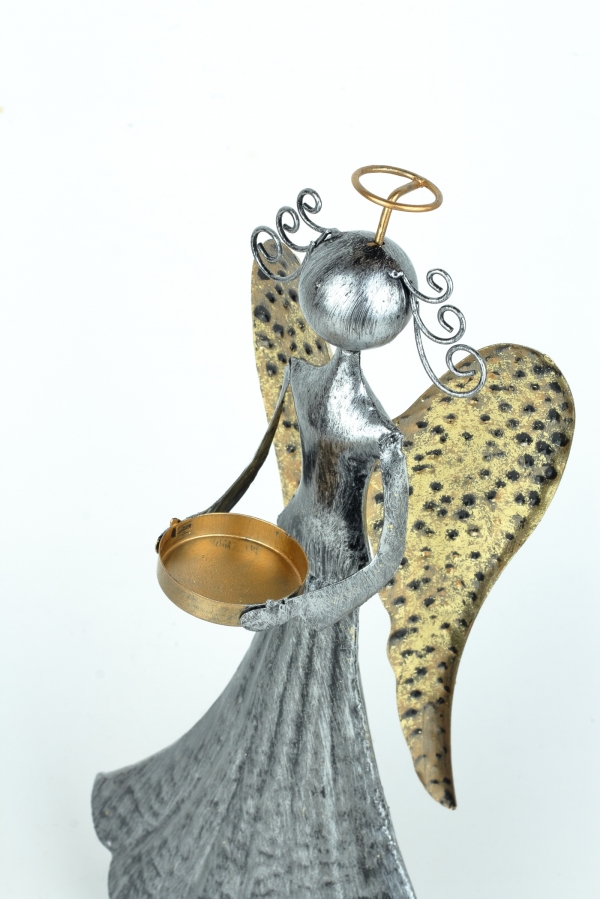 Dekorace anděl 36cm kov