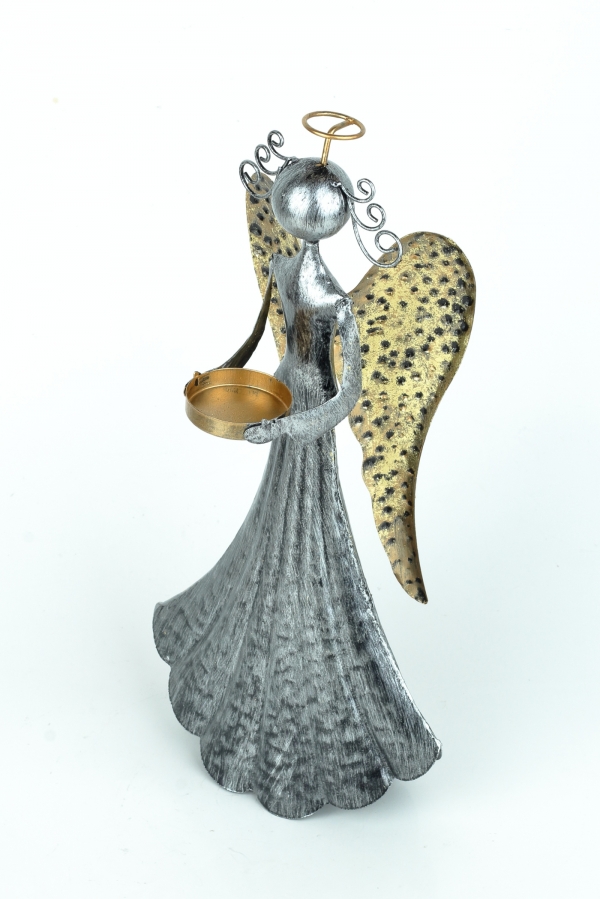 Dekorace anděl 36cm kov