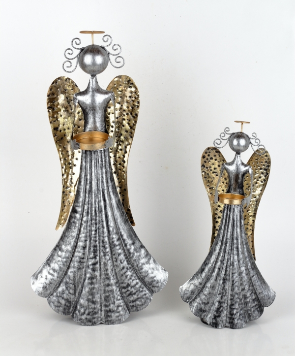 Dekorace anděl 36cm kov