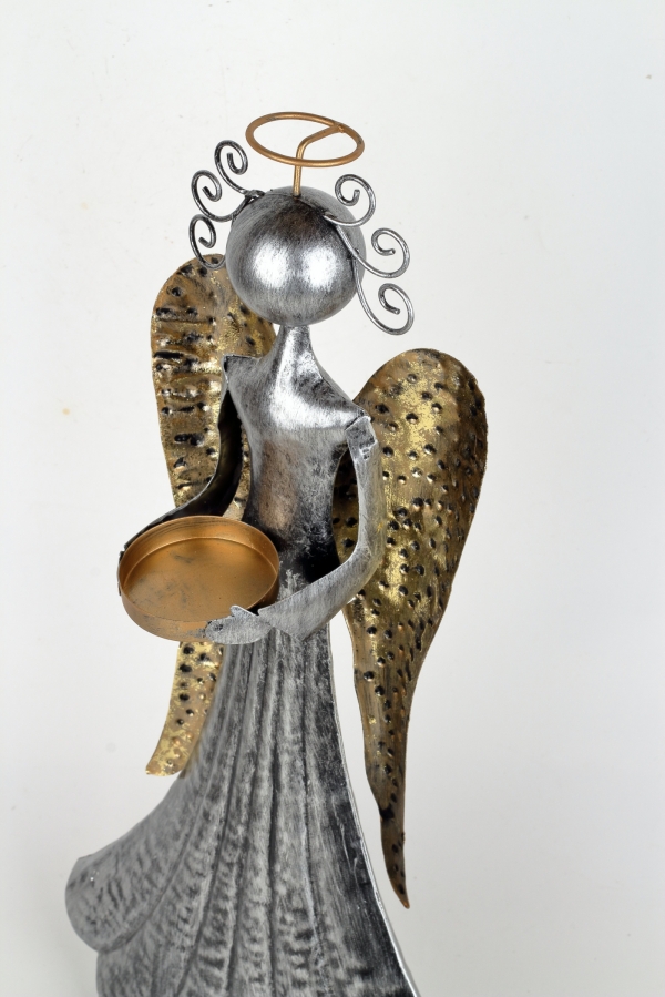 Dekorace anděl kov 51cm