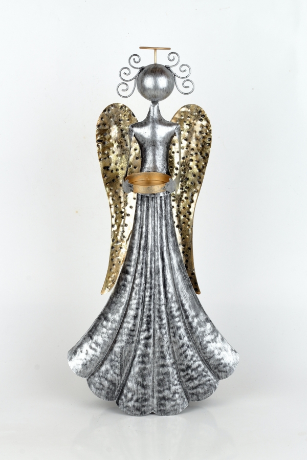 Dekorace anděl kov 51cm