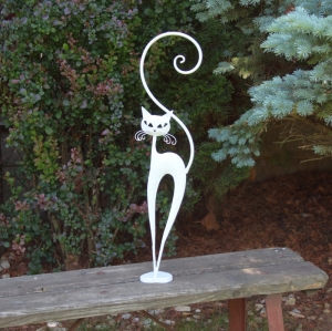 Dekorace do bytu bílá kočka