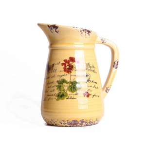 Dekorace do bytu - keramický džbán žlutý 20x16cm