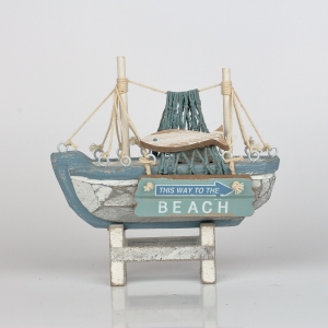 Dekorace do bytu rybářská loď 13x6x15cm