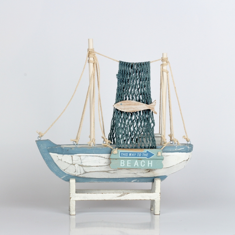 Dekorace do bytu rybářská loď 27x7,5x29,5cm