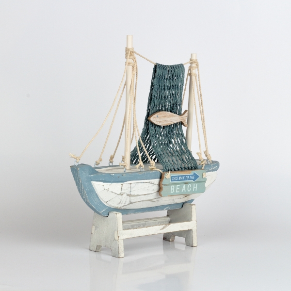 Dekorace do bytu rybářská loď 27x7,5x29,5cm