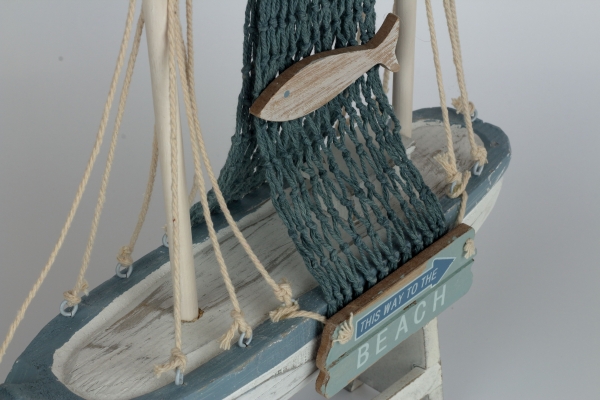 Dekorace do bytu rybářská loď 27x7,5x29,5cm