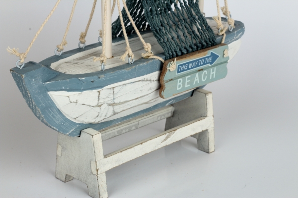 Dekorace do bytu rybářská loď 27x7,5x29,5cm