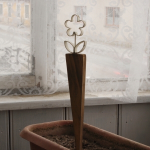 Dekorace do květináče květina bílá 33cm