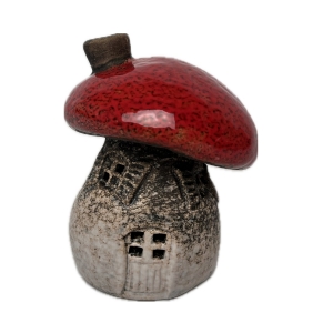 Dekorace domeček houba keramika 9x9x10,5cm Typ A