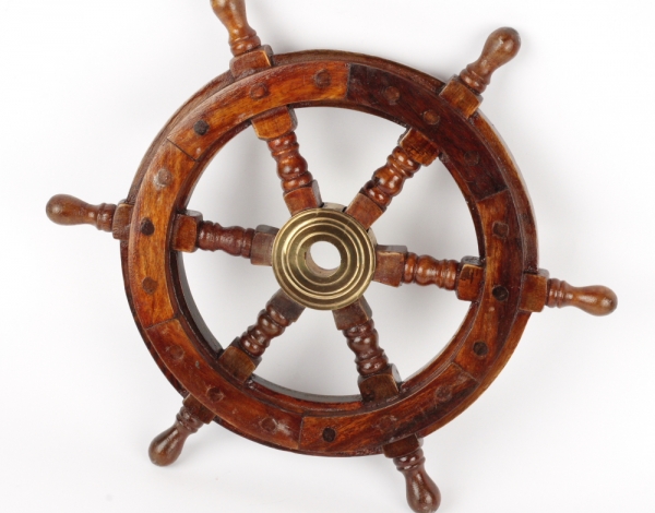 Dekorace dřevěné kormidlo 30cm