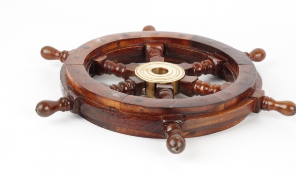 Dekorace dřevěné kormidlo 30cm